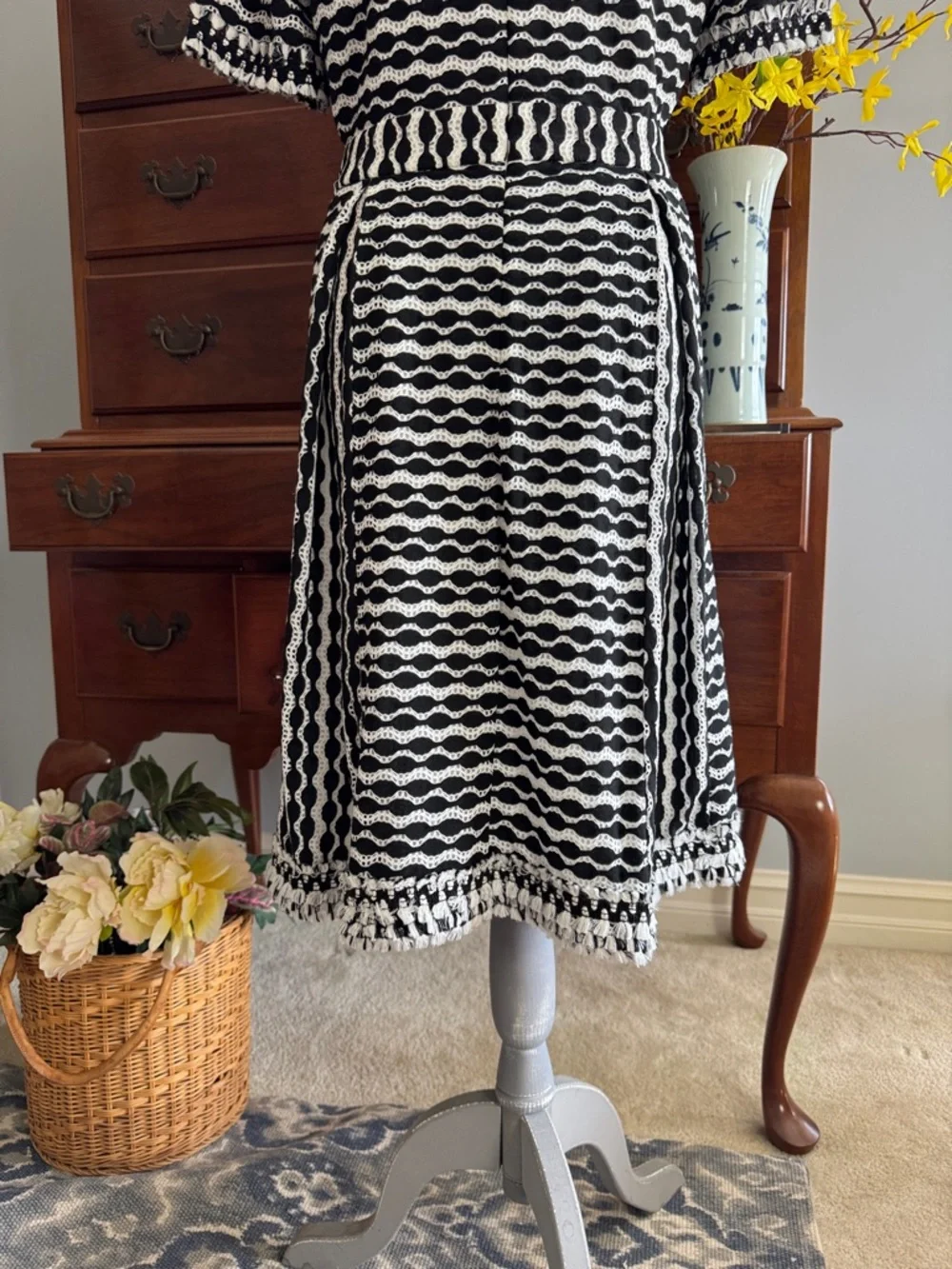 Tory Burch Paulina Lacey Dotted Dress New Size 8